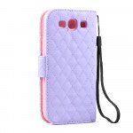 Wholesale Galaxy S3 /i9300 Square Wallet Flip Leather Case with Stand (Purple)